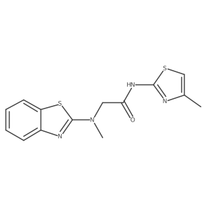 2-(benzo[d]thiazol-2-yl(methyl)amino)-N-(4-methylthiazol-2-yl)acetamide结构式