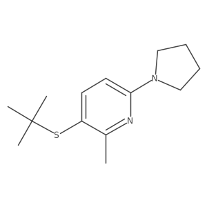 3-(tert-Butylthio)-2-methyl-6-(pyrrolidin-1-yl)pyridine Structure