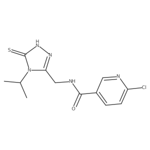 6-Chloro-N-[(4-propan-2-yl-5-sulfanylidene-1H-1,2,4-triazol-3-yl)methyl]pyridine-3-carboxamide Structure