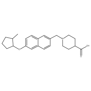 1-((6-((2-Methylcyclopentyl)oxy)naphthalen-2-yl)methyl)piperidine-4-carboxylic acid结构式