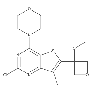 4-(2-Chloro-6-(3-methoxyoxetan-3-yl)-7-methylthieno[3,2-d]pyrimidin-4-yl)morpholine结构式