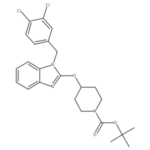 tert-Butyl 4-((1-(3,4-dichlorobenzyl)-1H-benzo[d]imidazol-2-yl)oxy)piperidine-1-carboxylate Structure