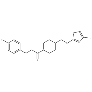2-((4-Fluorophenyl)thio)-1-(4-(((4-methylthiazol-2-yl)thio)methyl)piperidin-1-yl)ethanone Structure