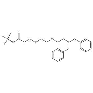 Propanoic acid, 3-[2-[2-[bis(phenylmethyl)amino]ethoxy]ethoxy]-, 1,1-dimethylethyl ester结构式