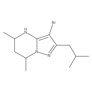 3-bromo-5,7-dimethyl-2-(2-methylpropyl)-4H,5H,6H,7H-pyrazolo[1,5-a]pyrimidine Structure