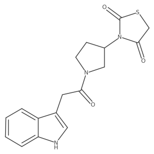 3-(1-(2-(1H-indol-3-yl)acetyl)pyrrolidin-3-yl)thiazolidine-2,4-dione结构式