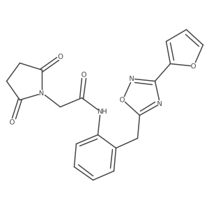 2-(2,5-dioxopyrrolidin-1-yl)-N-(2-((3-(furan-2-yl)-1,2,4-oxadiazol-5-yl)methyl)phenyl)acetamide结构式