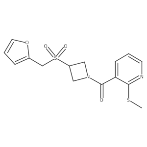 (3-((Furan-2-ylmethyl)sulfonyl)azetidin-1-yl)(2-(methylthio)pyridin-3-yl)methanone结构式