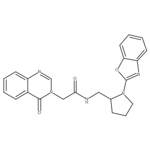 N-((1-(benzo[d]oxazol-2-yl)pyrrolidin-2-yl)methyl)-2-(4-oxoquinazolin-3(4H)-yl)acetamide结构式