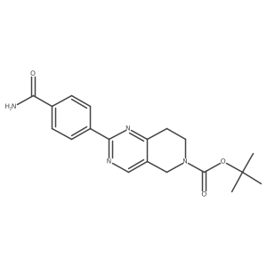 tert-butyl 2-(4-carbamoylphenyl)-7,8-dihydro-5H-pyrido[4,3-d]pyrimidine-6-carboxylate结构式