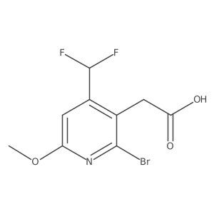 2-(2-Bromo-4-(difluoromethyl)-6-methoxypyridin-3-yl)acetic acid Structure