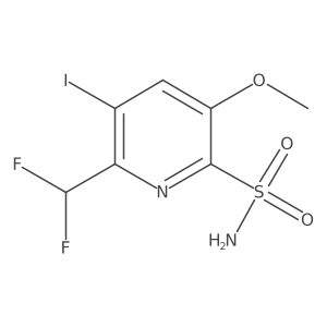 2-(Difluoromethyl)-3-iodo-5-methoxypyridine-6-sulfonamide结构式