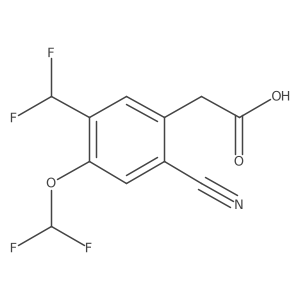 2-(2-Cyano-4-(difluoromethoxy)-5-(difluoromethyl)phenyl)acetic acid Structure