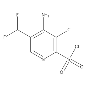4-Amino-3-chloro-5-(difluoromethyl)pyridine-2-sulfonyl chloride结构式