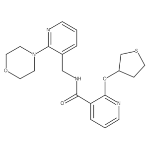 N-((2-morpholinopyridin-3-yl)methyl)-2-((tetrahydrothiophen-3-yl)oxy)nicotinamide结构式