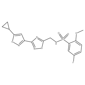 N-((3-(5-cyclopropylisoxazol-3-yl)-1,2,4-oxadiazol-5-yl)methyl)-5-fluoro-2-methoxybenzenesulfonamide Structure