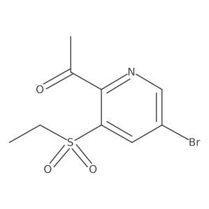 1-[5-Bromo-3-(ethylsulfonyl)-2-pyridinyl]ethanone Structure
