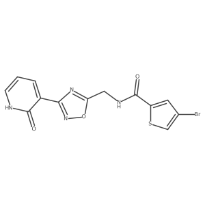 4-bromo-N-((3-(2-oxo-1,2-dihydropyridin-3-yl)-1,2,4-oxadiazol-5-yl)methyl)thiophene-2-carboxamide Structure