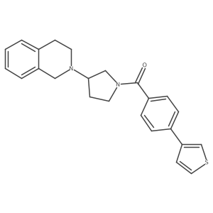 (3-(3,4-dihydroisoquinolin-2(1H)-yl)pyrrolidin-1-yl)(4-(thiophen-3-yl)phenyl)methanone Structure