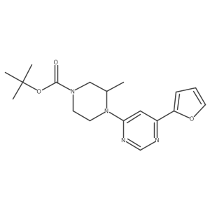 tert-butyl (3R)-4-[6-(furan-2-yl)pyrimidin-4-yl]-3-methylpiperazine-1-carboxylate结构式
