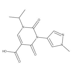 3-(1-Methylpyrazol-4-yl)-2,4-dioxo-1-propan-2-ylpyrimidine-5-carboxylic acid结构式