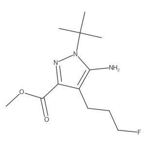 methyl 5-amino-1-tert-butyl-4-(3-fluoropropyl)-1H-pyrazole-3-carboxylate Structure