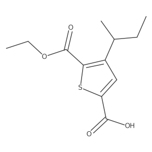4-(Butan-2-yl)-5-(ethoxycarbonyl)thiophene-2-carboxylic acid结构式