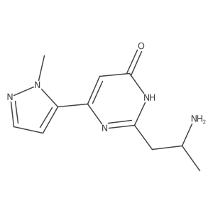 2-(2-aminopropyl)-6-(1-methyl-1H-pyrazol-5-yl)-3,4-dihydropyrimidin-4-one Structure