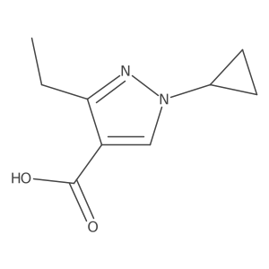 1-cyclopropyl-3-ethyl-1H-pyrazole-4-carboxylic acid结构式