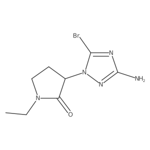 3-(3-amino-5-bromo-1H-1,2,4-triazol-1-yl)-1-ethylpyrrolidin-2-one Structure
