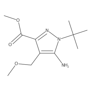 methyl 5-amino-1-tert-butyl-4-(methoxymethyl)-1H-pyrazole-3-carboxylate结构式