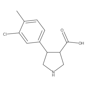 4-(3-Chloro-4-methylphenyl)pyrrolidine-3-carboxylic acid结构式