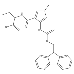 (2S)-2-{[3-({[(9H-fluoren-9-yl)methoxy]carbonyl}amino)-1-methyl-1H-pyrazol-4-yl]formamido}butanoic acid Structure