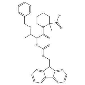 1-[(2R,3S)-3-(benzyloxy)-2-({[(9H-fluoren-9-yl)methoxy]carbonyl}amino)butanoyl]-2-methylpiperidine-2-carboxylic acid结构式