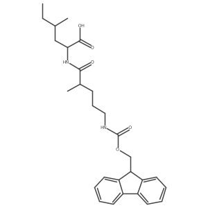 2-[5-({[(9H-fluoren-9-yl)methoxy]carbonyl}amino)-2-methylpentanamido]-4-methylhexanoic acid Structure