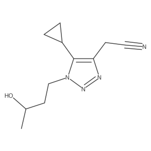 2-[5-cyclopropyl-1-(3-hydroxybutyl)-1H-1,2,3-triazol-4-yl]acetonitrile结构式