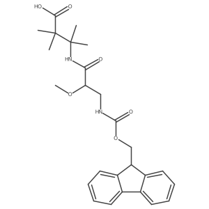 3-[3-({[(9H-fluoren-9-yl)methoxy]carbonyl}amino)-2-methoxypropanamido]-2,2,3-trimethylbutanoic acid结构式