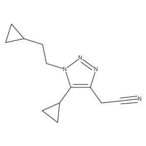 2-[5-cyclopropyl-1-(2-cyclopropylethyl)-1H-1,2,3-triazol-4-yl]acetonitrile Structure