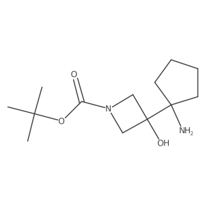 Tert-butyl 3-(1-aminocyclopentyl)-3-hydroxyazetidine-1-carboxylate结构式
