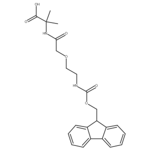 2-{2-[2-({[(9H-fluoren-9-yl)methoxy]carbonyl}amino)ethoxy]acetamido}-2-methylpropanoic acid结构式