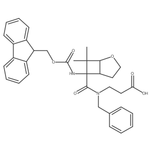 3-{N-benzyl-1-[6-({[(9H-fluoren-9-yl)methoxy]carbonyl}amino)-7,7-dimethyl-2-oxabicyclo[3.2.0]heptan-6-yl]formamido}propanoic acid Structure