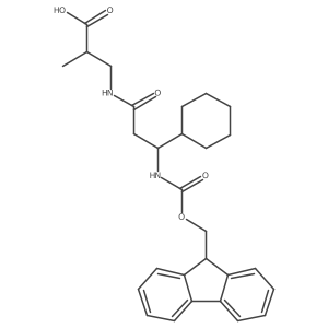 3-[3-cyclohexyl-3-({[(9H-fluoren-9-yl)methoxy]carbonyl}amino)propanamido]-2-methylpropanoic acid结构式