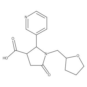 5-Oxo-2-(3-pyridinyl)-1-(tetrahydro-2-furanylmethyl)-3-pyrrolidinecarboxylic acid Structure