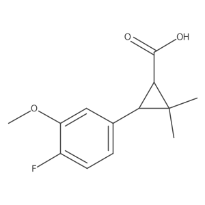 rac-(1R,3R)-3-(4-fluoro-3-methoxyphenyl)-2,2-dimethylcyclopropane-1-carboxylic acid Structure