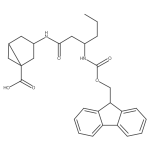 rac-(1R,3R,5R)-3-[3-({[(9H-fluoren-9-yl)methoxy]carbonyl}amino)hexanamido]bicyclo[3.1.0]hexane-1-carboxylic acid Structure