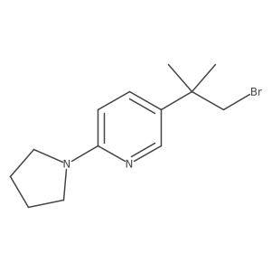 5-(1-Bromo-2-methylpropan-2-yl)-2-(pyrrolidin-1-yl)pyridine结构式