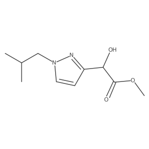 methyl 2-hydroxy-2-[1-(2-methylpropyl)-1H-pyrazol-3-yl]acetate结构式