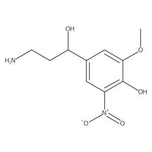 4-(3-Amino-1-hydroxypropyl)-2-methoxy-6-nitrophenol结构式