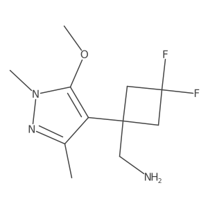 [3,3-difluoro-1-(5-methoxy-1,3-dimethyl-1H-pyrazol-4-yl)cyclobutyl]methanamine Structure