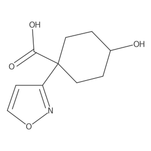 4-Hydroxy-1-(1,2-oxazol-3-yl)cyclohexane-1-carboxylic acid结构式